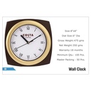 Costa Coffee  |  Wall Clock - Size : 8" X 8" Dia, Dial Size : 6" Dia (Moq: 100 Pcs)