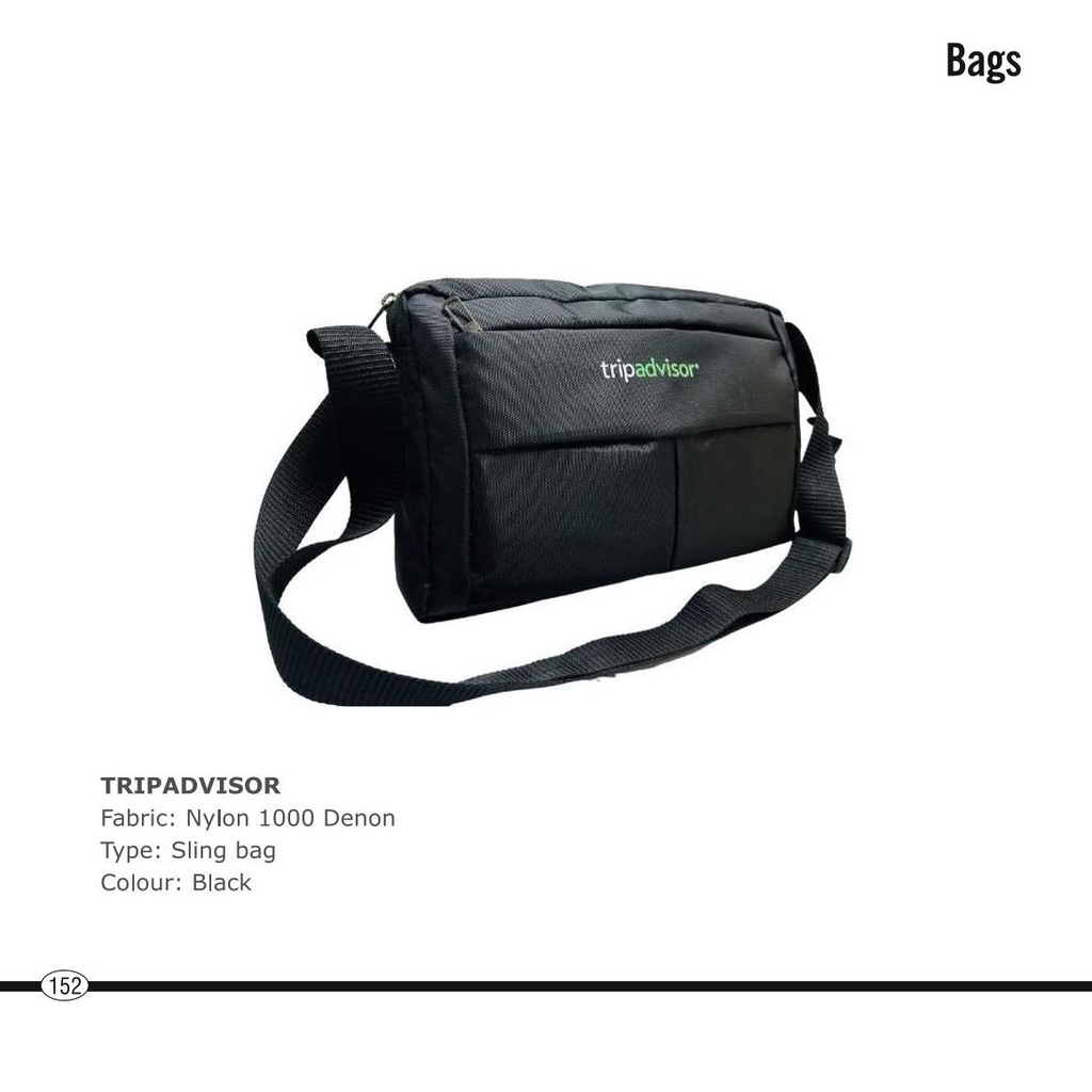 Tripadvisor  |  Sling Bag, Fabric : Nylon 1000 Denon, Colour : Black