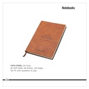 Tata Steel  |  Note Book - Size : A5, 80 Gsm Paper, 80 Sheets, 160 Pages, Tan Pu With Quotation & Logo With Box
