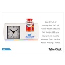 Table Clock - Size : 3.5" X 7.5" Printing Size : 3" X 3.25" (Moq : 100 Pcs)