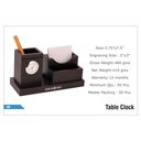 Samsonite  |  Table Clock - Size : 3.75"X7.5", Engraving Size: .5"X3" Without Pen & Pad : 260.00 (Moq : 50 Pcs)