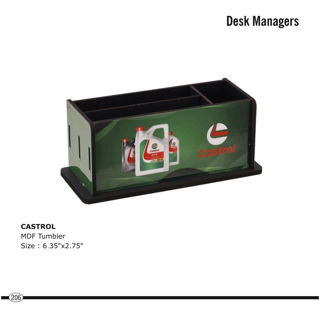 Castrol  |  Mdf Penstand, Size : 6.35" X 2.75"