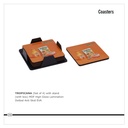 Tropicana  |  Coaster Set Of 4 Pcs With Stand (With Box) Mdf High Gloss Lamination Dotted Anti Skid Eva