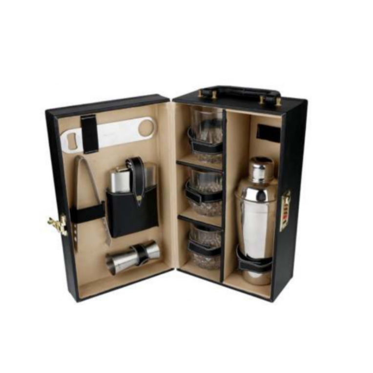 Bar set with 3 glasses and tool