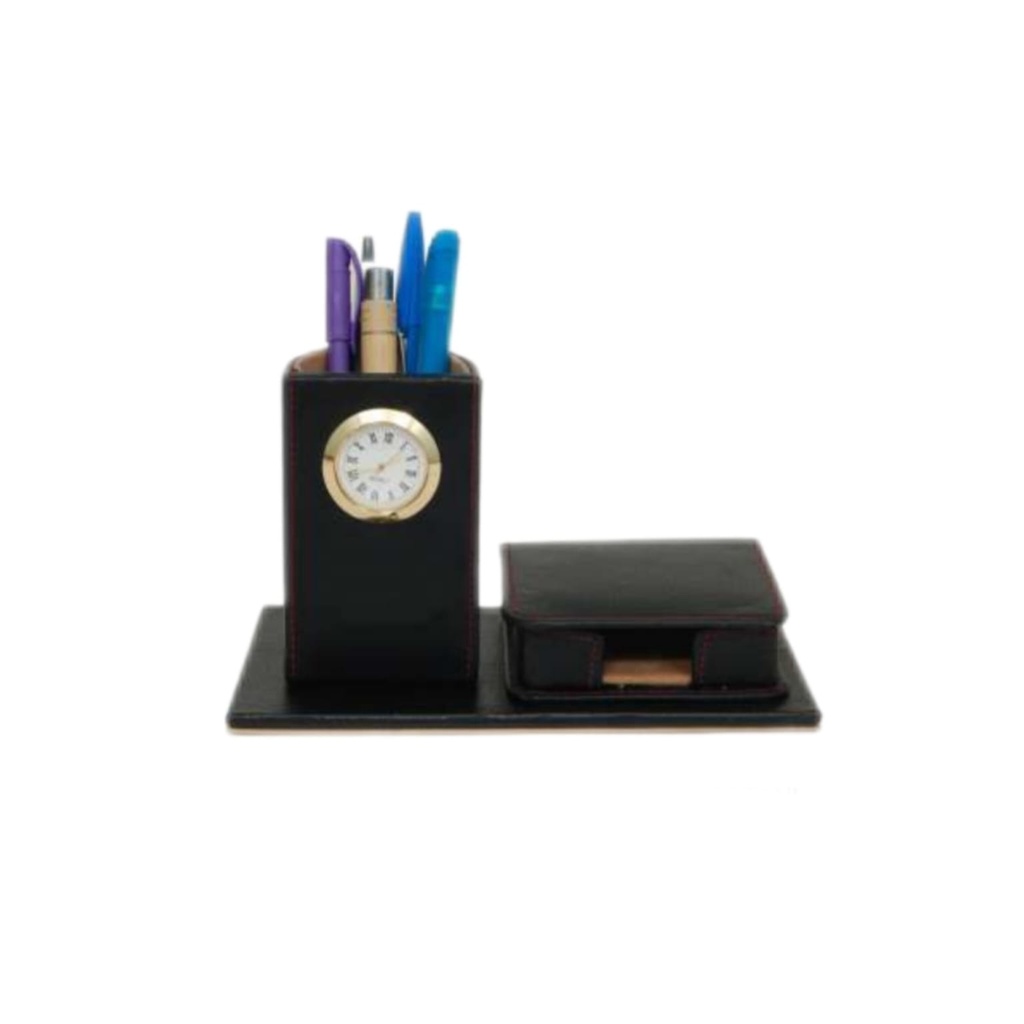 2 IN 1 PENSTAND AND VISITING CARD HOLDER WITH WATCH
