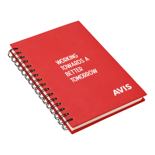 NOTEBOOK - Hard Cover Wiro, A5 Size, Hard Cover Wiro, Includes 2 Single Side Inserts, Individual Poly Pack, 80 GSM , 192 Pages