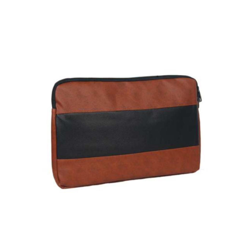 TAN & BROWN PU LAPTOP BAG
