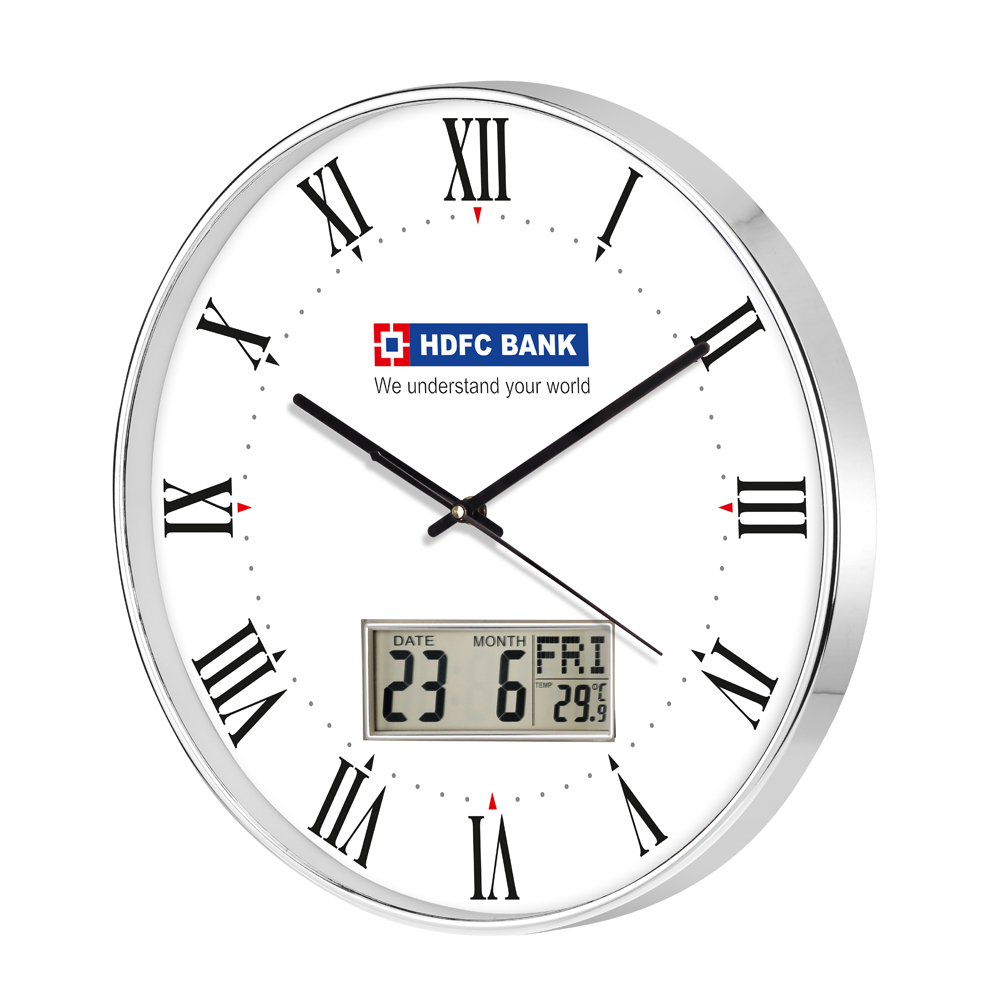 Digital Wall Clock & Sweep Movement - Dimension	11.75"Round