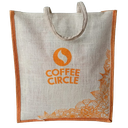 Heavy Duty Jute Cotton Shopper Bag with zip (41 x 35 x 11 CM), 15 Litre