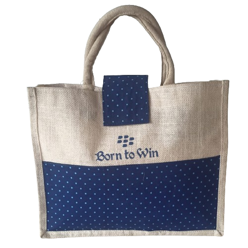 Heavy Duty Jute Cotton Shopper Bag (38 x 31x 10 cm ), 11 Litre