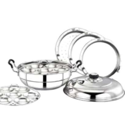 14 Multi Idli Pot 5 Plates - Idli Pot With Lid : 1 No.,7 Idli Plate 2 Nos.,Steamer Plate : 1 No.,Dhokla Plates : 2 Nos 