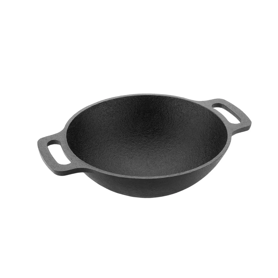 Cast Iron Deep Round Kadai - 2 Litre 