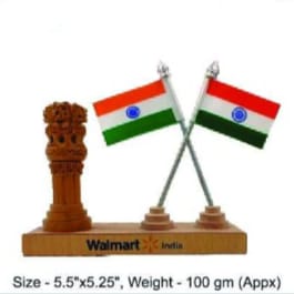 Table Top With Flag - Size : 13.9*13.33 cm, Weight- 100 gm(Appx)