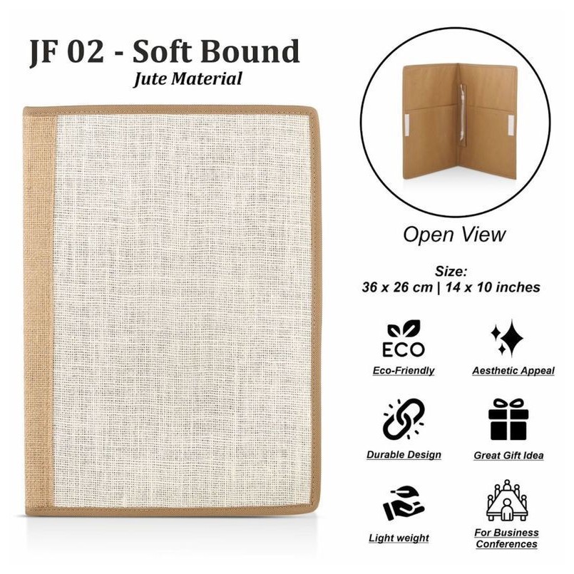 Jute folders - soft bond 36x26 cm