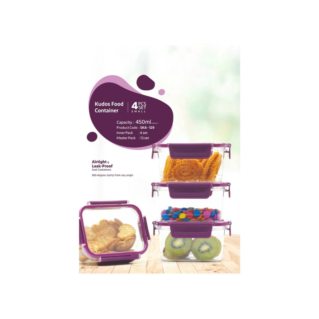 Food Container - 4 PCS Set, 450 ML