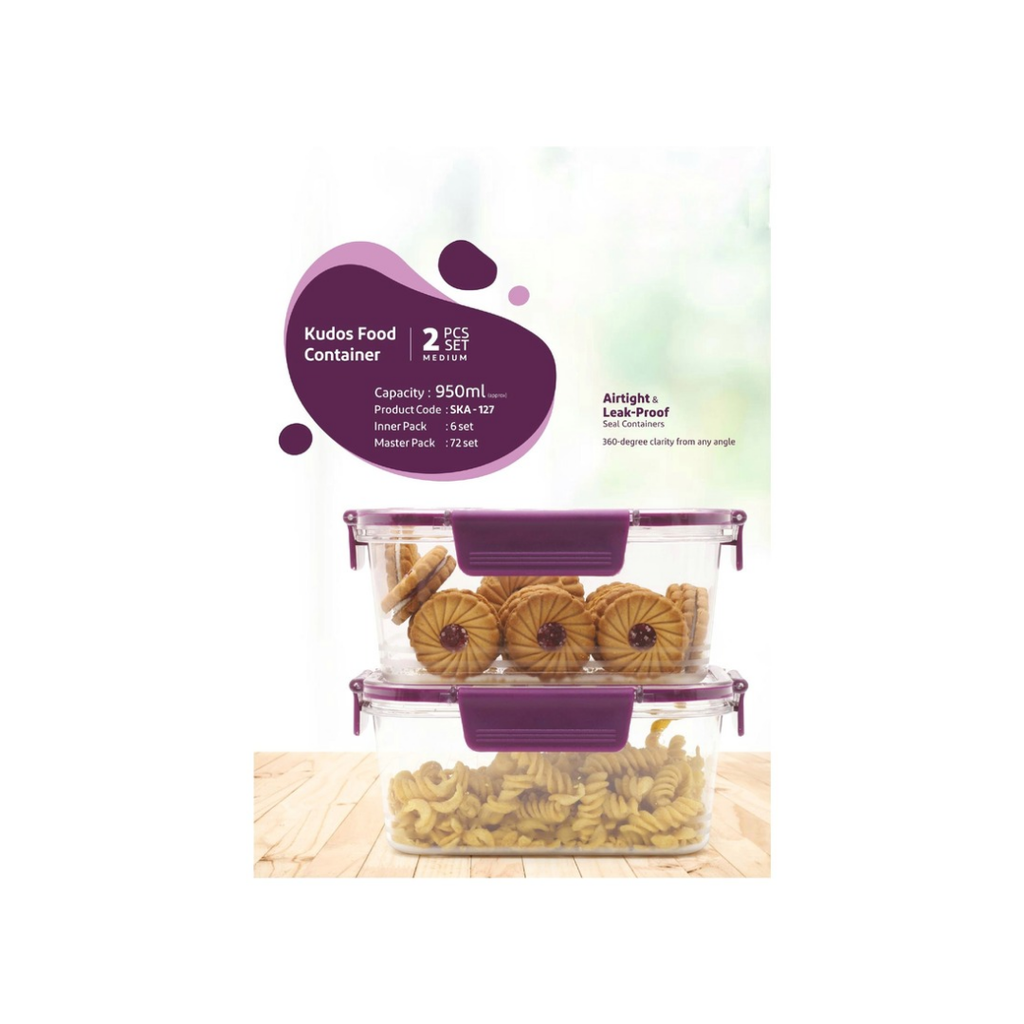 Food Container - 2 PCS Set, 950 ML