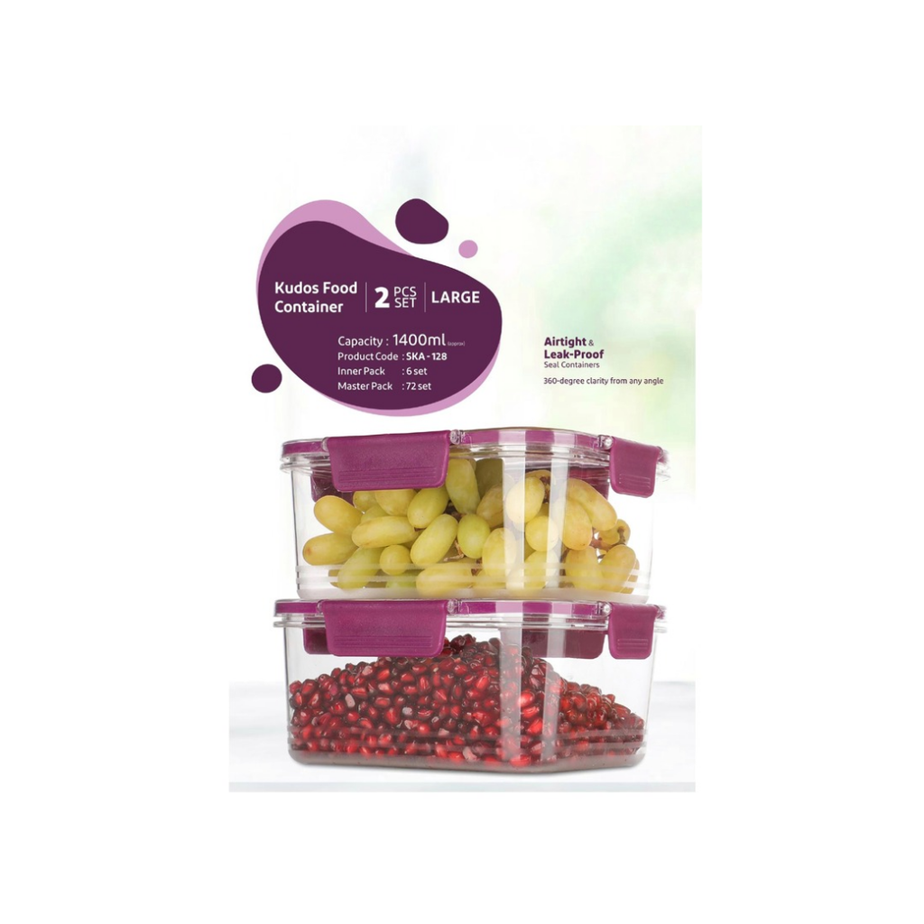 Food Container - 2 PCS Set, 1400 ML