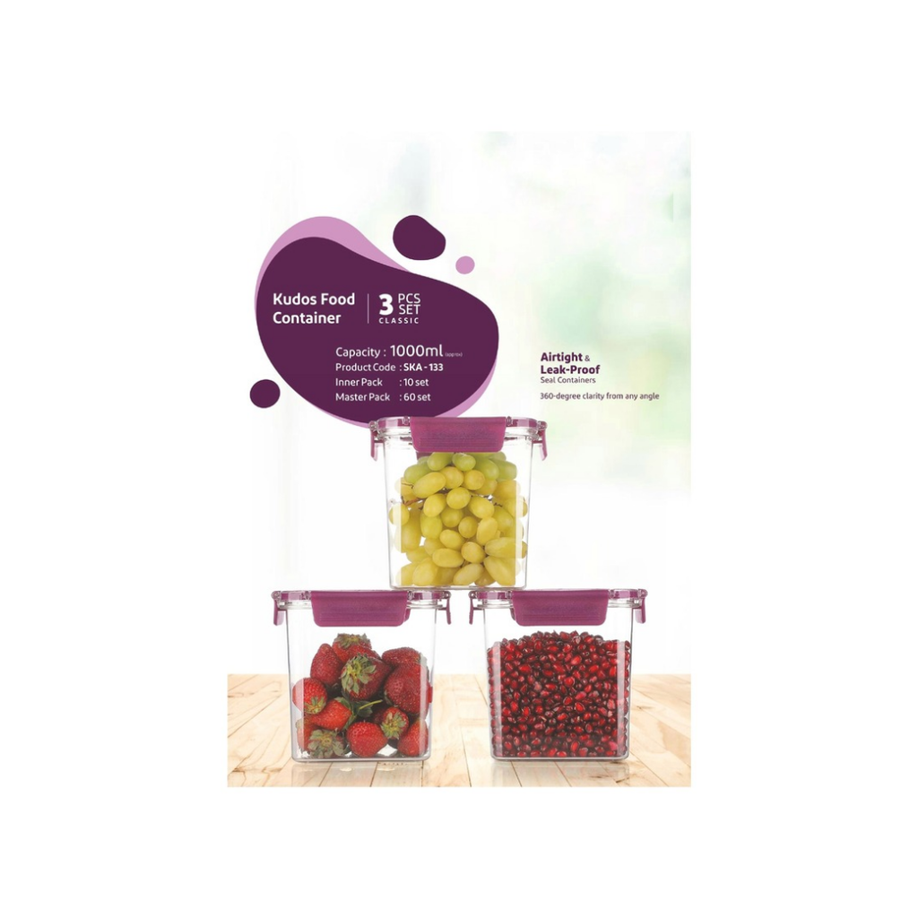 Food Container - 3 PCS Set, 1000 ML