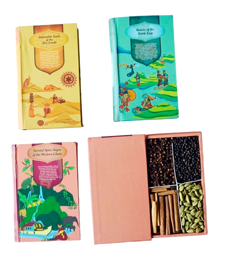 Single Piece Book Type Spice Box with polycover packing ( 22 x 12 x 3 CM)