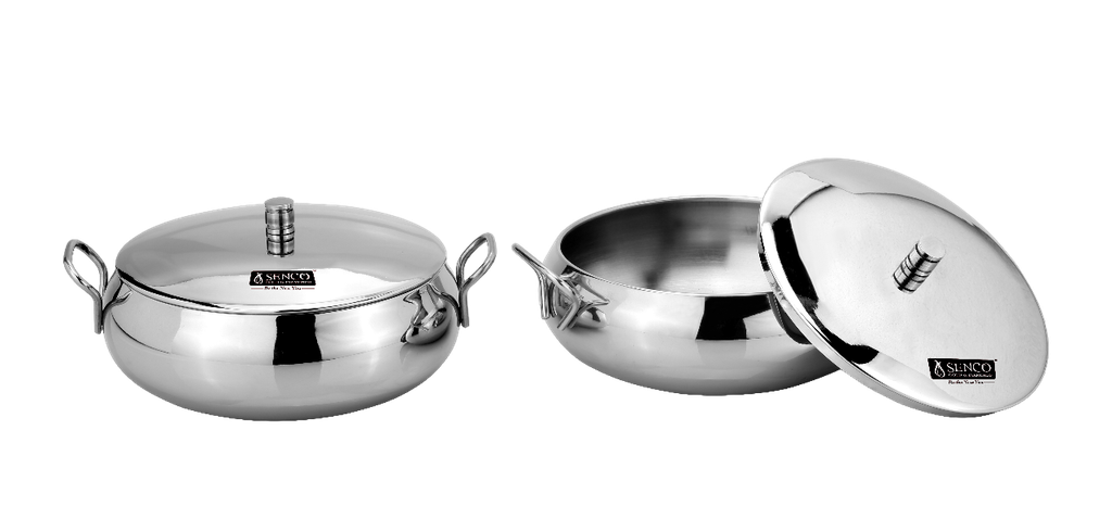 Stainless Steel Handi (2 Pcs of Set) - 1000 ML
