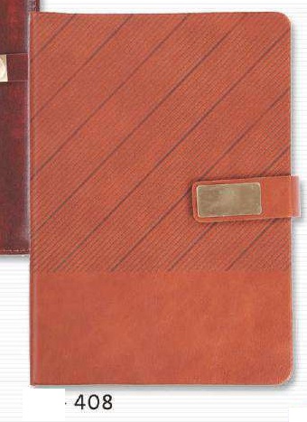 NOTEBOOK - A5 NOTEBOOK TAN PU WITH LUPPI & FITTING