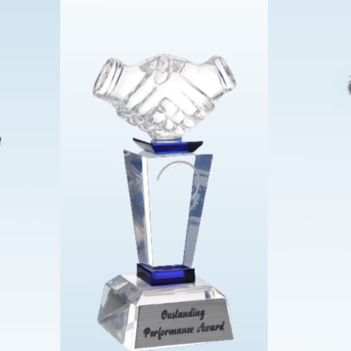 7.5" Shake Hand Acrylic memento 