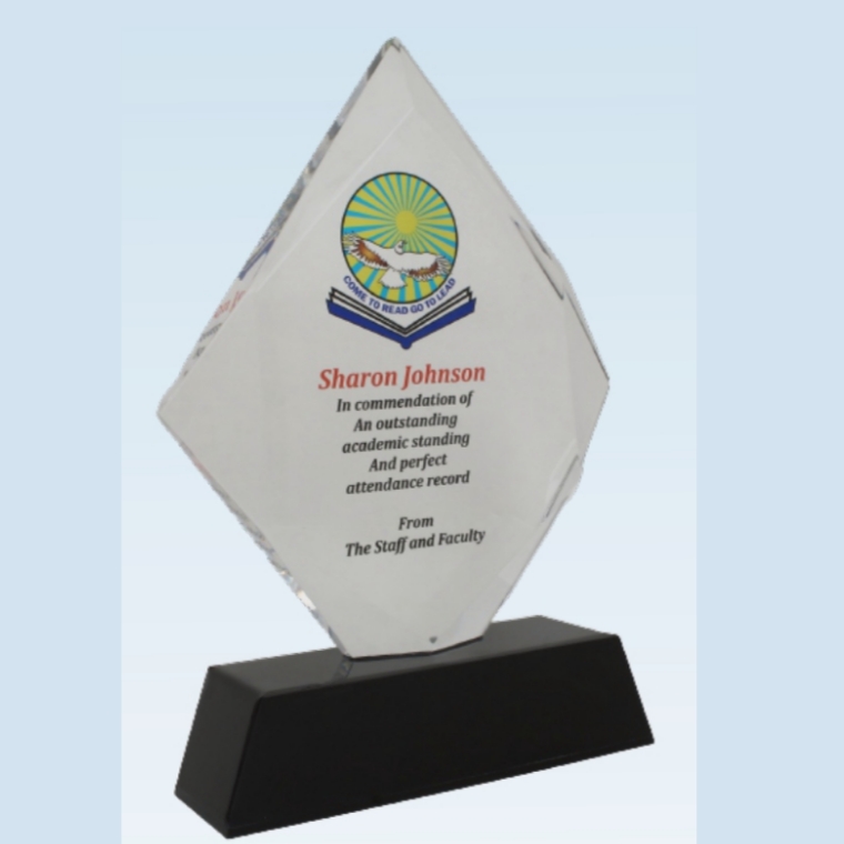 9.5" Diamond Shaped memento 