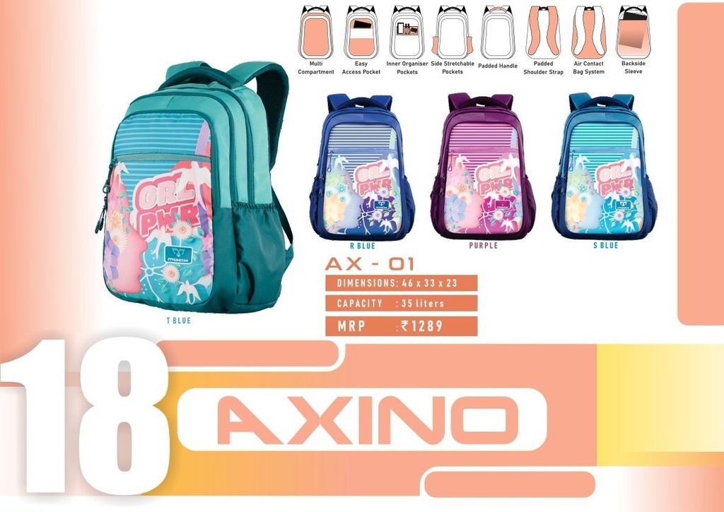 BACKPACK BAG 35L(46X33X23cm)