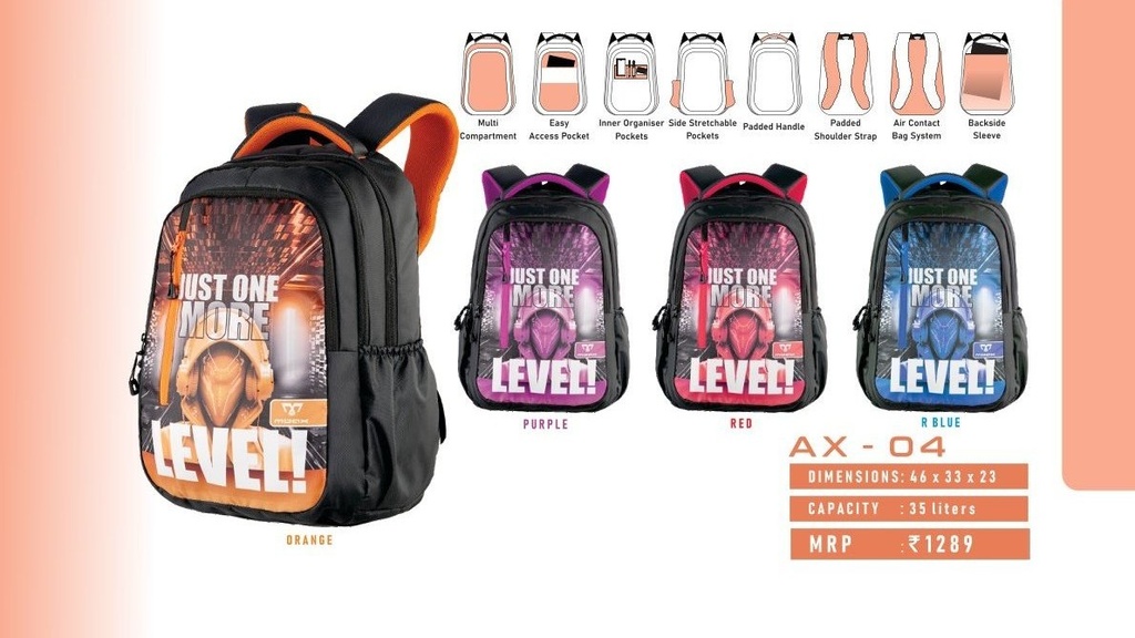 BACKPACK BAG 35L(46X33X23cm)