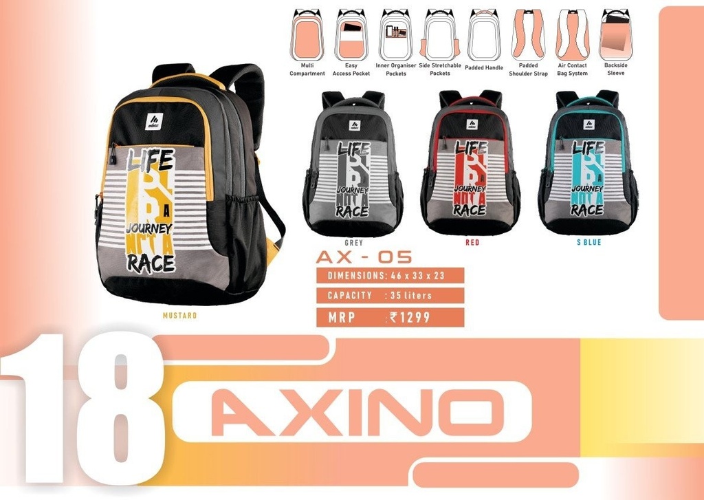 BACKPACK BAG 35L(46X33X23cm)