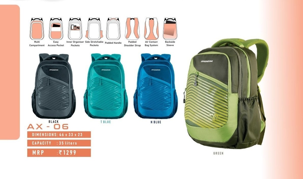 BACKPACK BAG 35L(46X33X23cm)