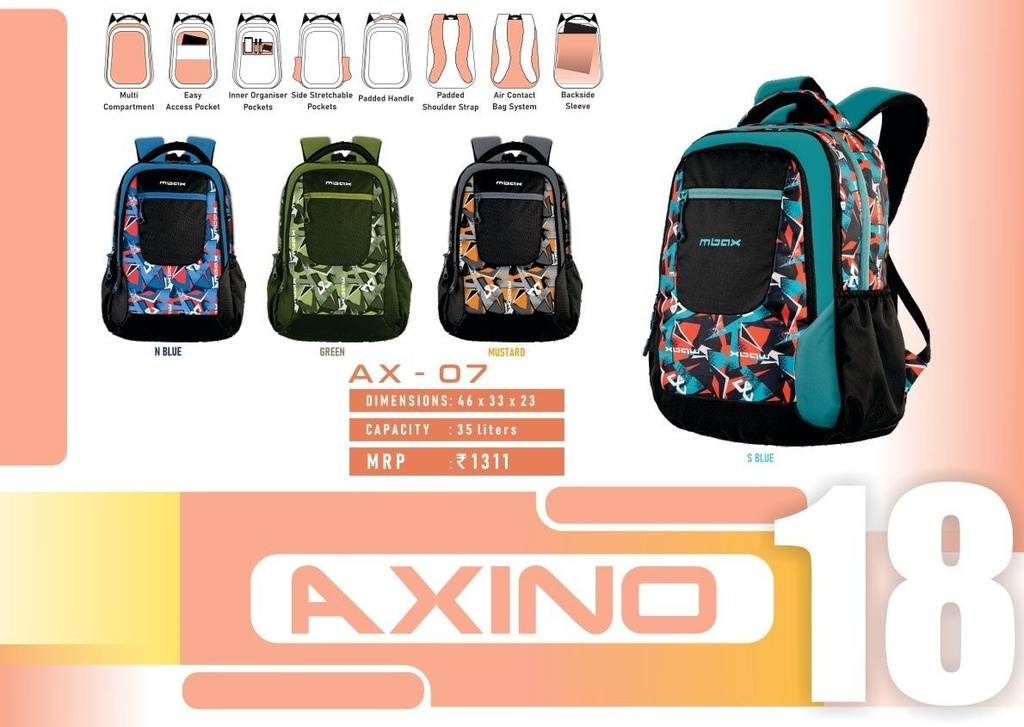 BACKPACK BAG 35L(46X33X23cm)