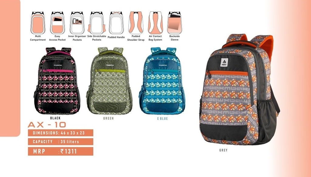BACKPACK BAG 35L(46X33X23cm)