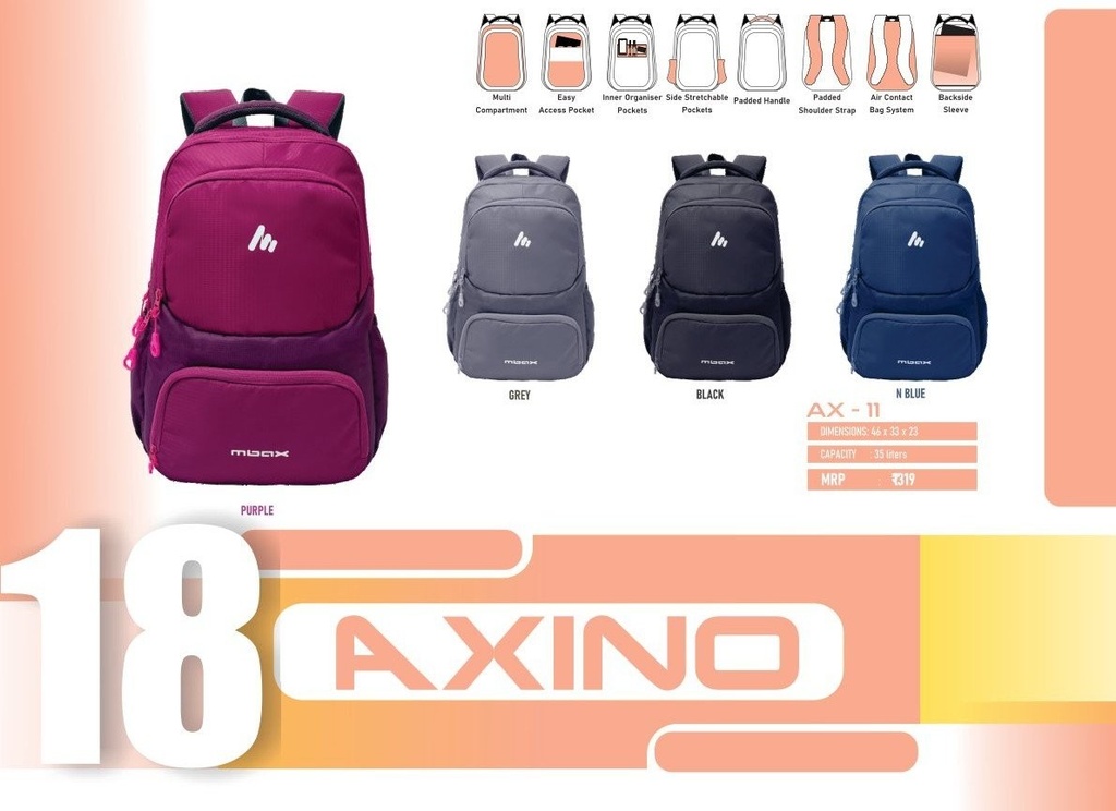 BACKPACK BAG 35L(46X33X23cm)