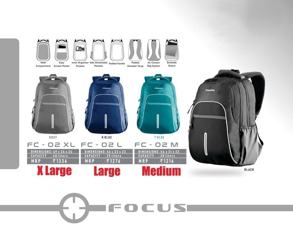 BACKPACK BAG EXTRA LARGE 40L(49X34X24cm)