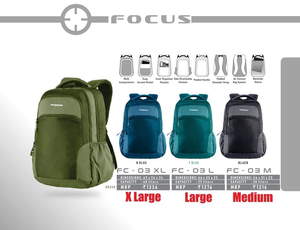 BACKPACK BAG EXTRA LARGE 40L(49X34X24cm)