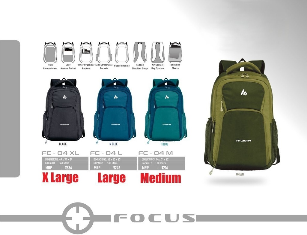 BACKPACK BAG LARGE 35L(44X33X23cm)