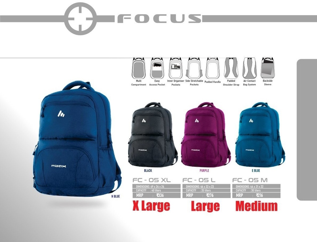 BACKPACK BAG EXTRA LARGE 40L(49X34X24cm)