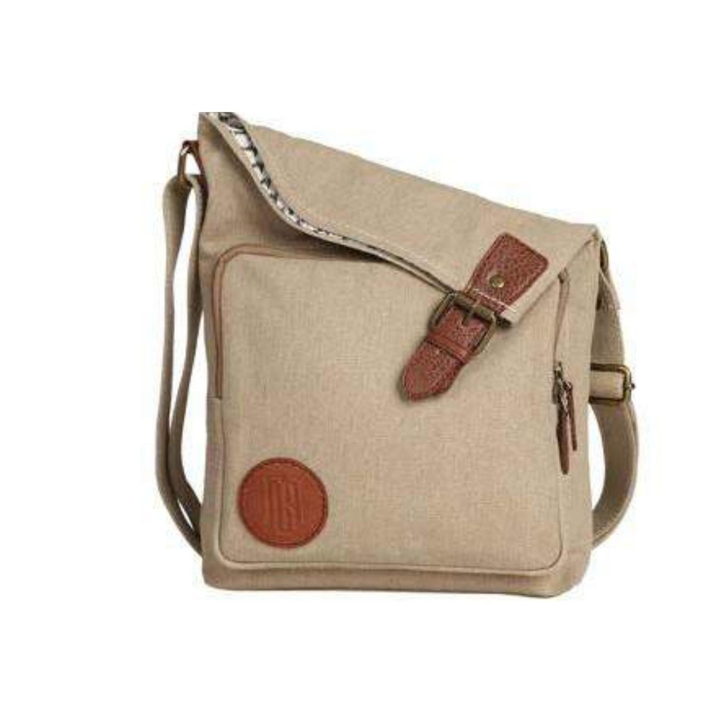 [60540] Unisex Canvas Messenger Crossbody Bag: Flint