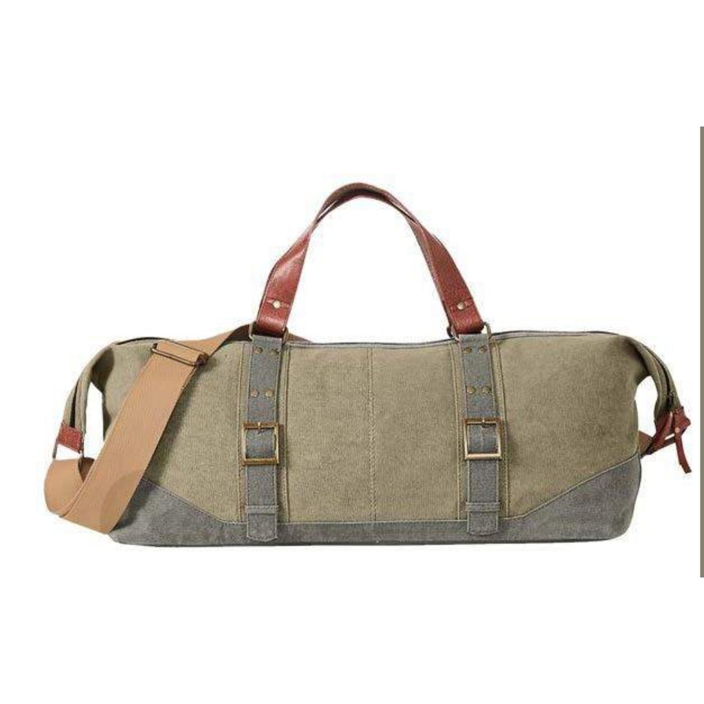[60561] Canvas Travel Camping Storage Duffle Cabin Luggage Bag For Men And Women 