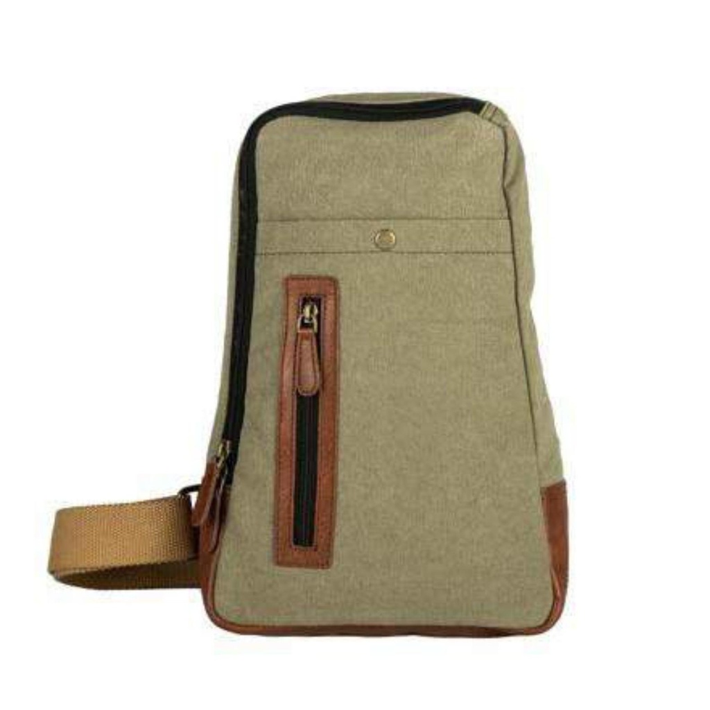 [60597] Unisex Canvas Upcycled Messenger Crossbody Vintage Sling Bag With Stylish Design 
