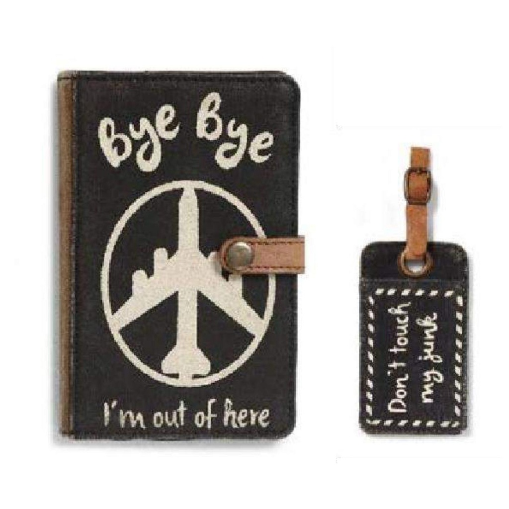 [60613] Bye Bye Pack Of Travel Passport Holder Credit Card Wallet Case And Luggage Tag 