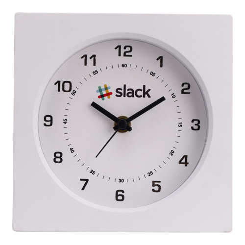 [60677] Slack Table Clock - Silver Leaf Dial Size : 5.5"X5.5" Dial Size : 4.5"