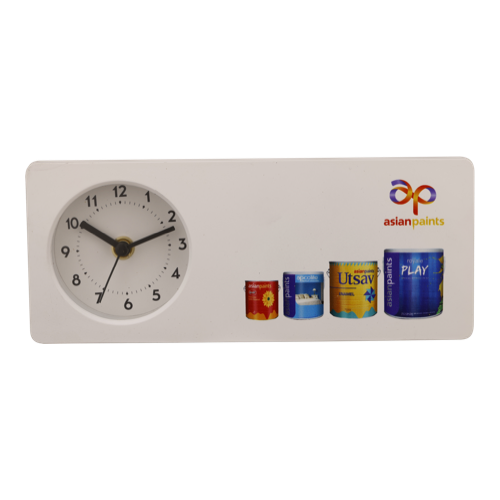 [60693] Asian Paints Table Clock With Pen And Pad - Size: 8.5"×3.5"
