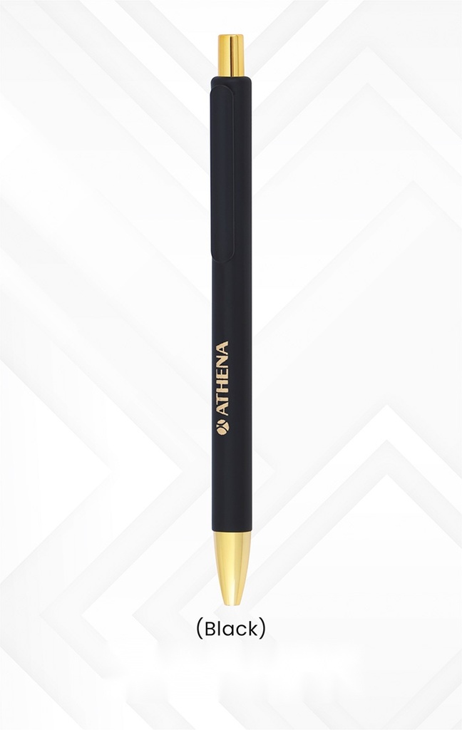 [63457] plastic ball pen (White+Black) with polycover packing