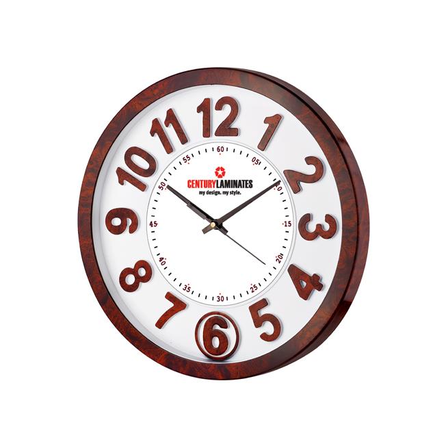[60725] Wall Clock - 3 D Number Size	12.375" Round