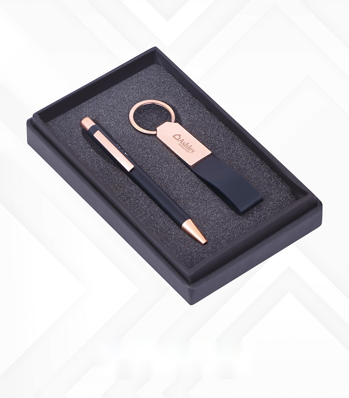 [63657] Pen and Keychain with box packing Set of 2 Pcs