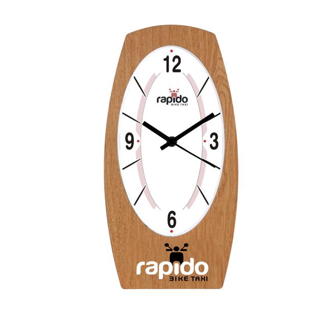 [60771] Teak Wood Finish Wall Clock 