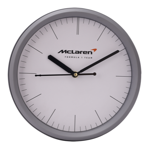 [60772] Mclaren Wall Clock - Size: 9" Dial Size: 7.75"