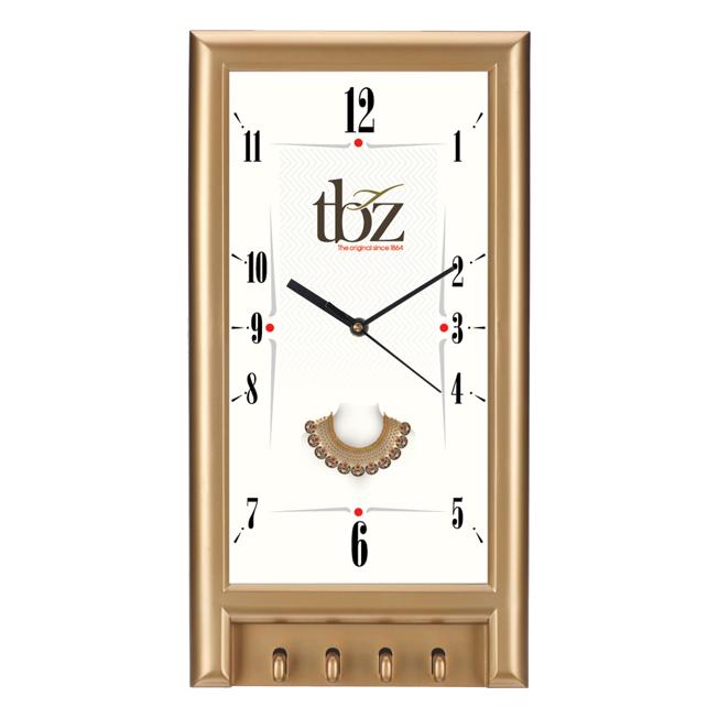 [60779] Wall Clock With Key Holder 